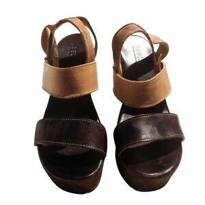 Bed Stu Sofie Two Tone Light/Dark Chunky Heel Y2K Strappy Platform Sandal 8